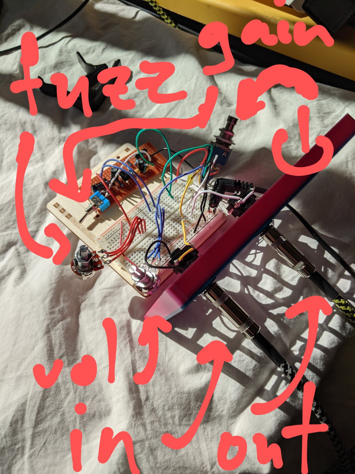 Fuzz Pedal (Breadboarded) Fuzz Diagram