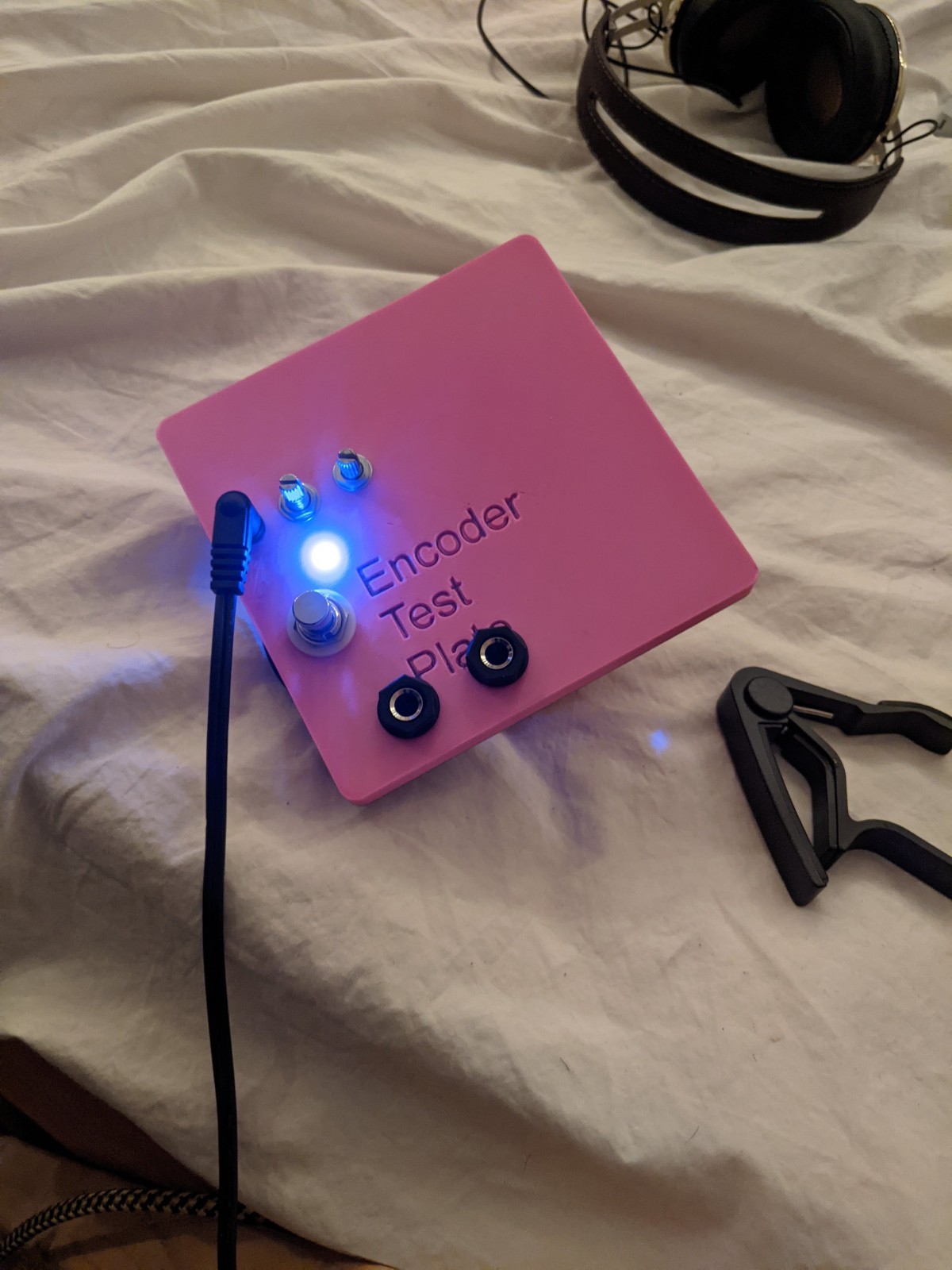 Fuzz Pedal (does not work, except for a little bit) Fuzz Lighting Up