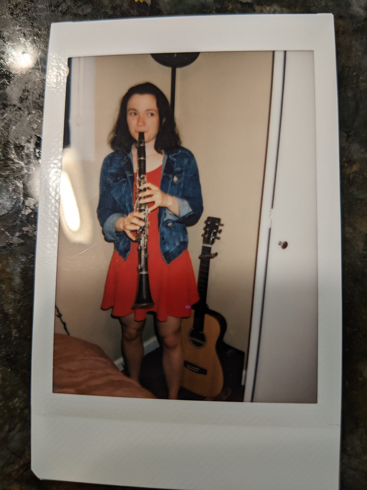 Christy and her guitar stand christy and her guitar stand